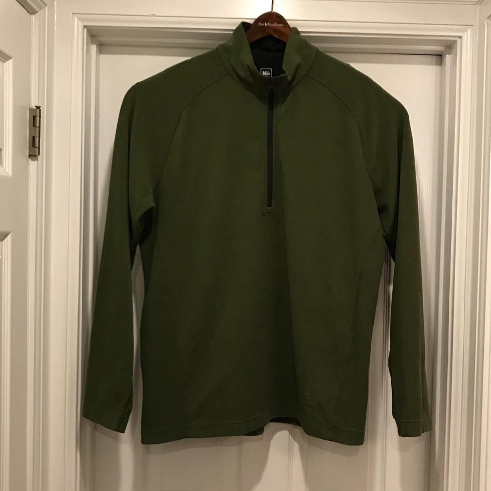REI 1/4 Zipper Pullover Fleece Jacket Green Size Large Tall